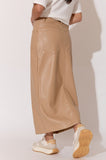 ASher Faux Leather Skirt Camel
