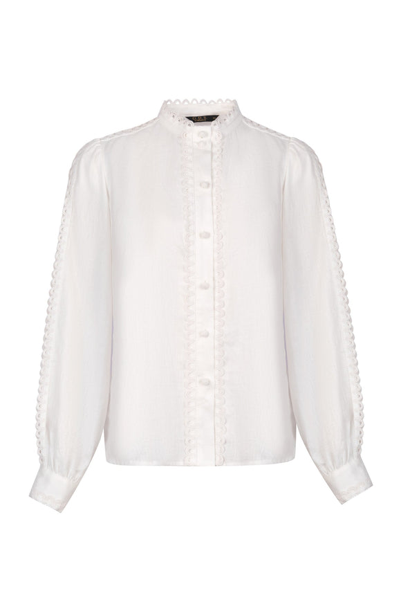 Angelica linen blouse white