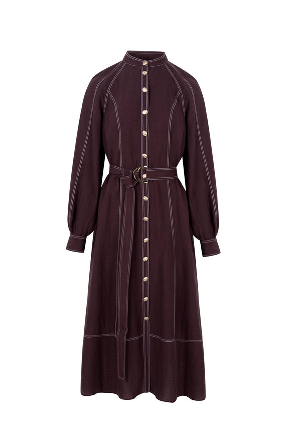 Faux Tencel Dress Ruby Wine