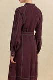 Faux Tencel Dress Ruby Wine